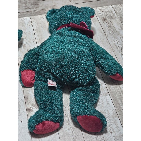 2001 Ty Beanie Babies Holiday Bear Stuffed Animals Green Plushies Lot of 3 - Picture 8 of 10